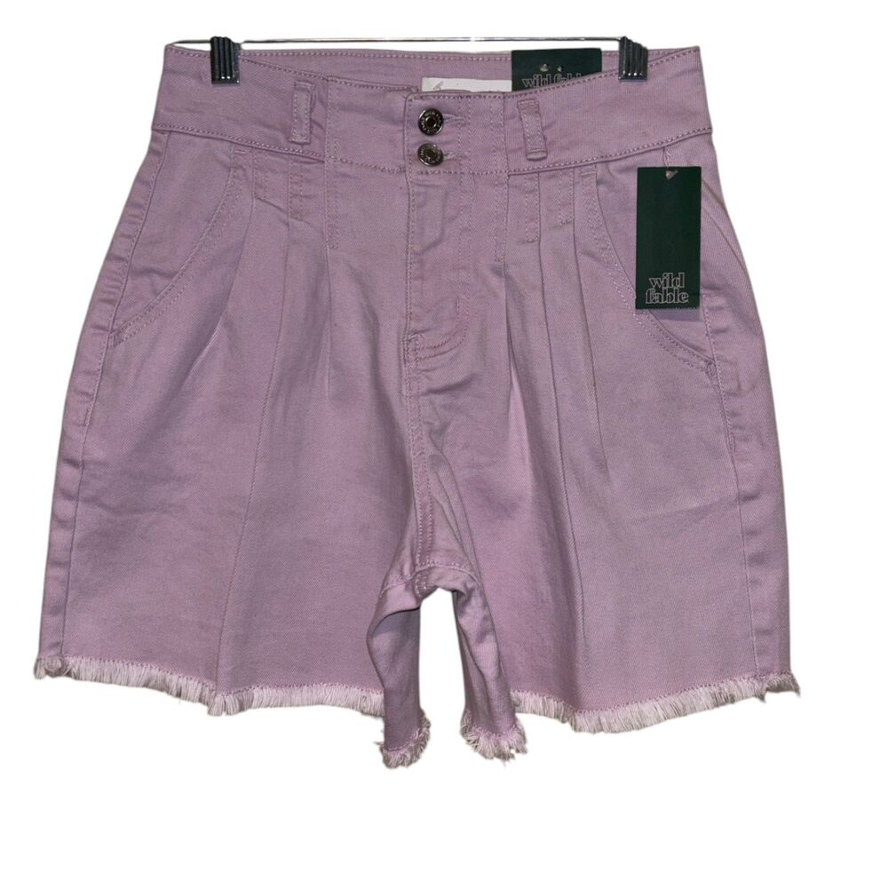 Wild Fable Lavender Pleated Shorts Women’s Size 0 NWT Frayed Hem